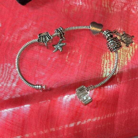 Multi Charm Silver Sea Bracelet - Picture 4 of 4